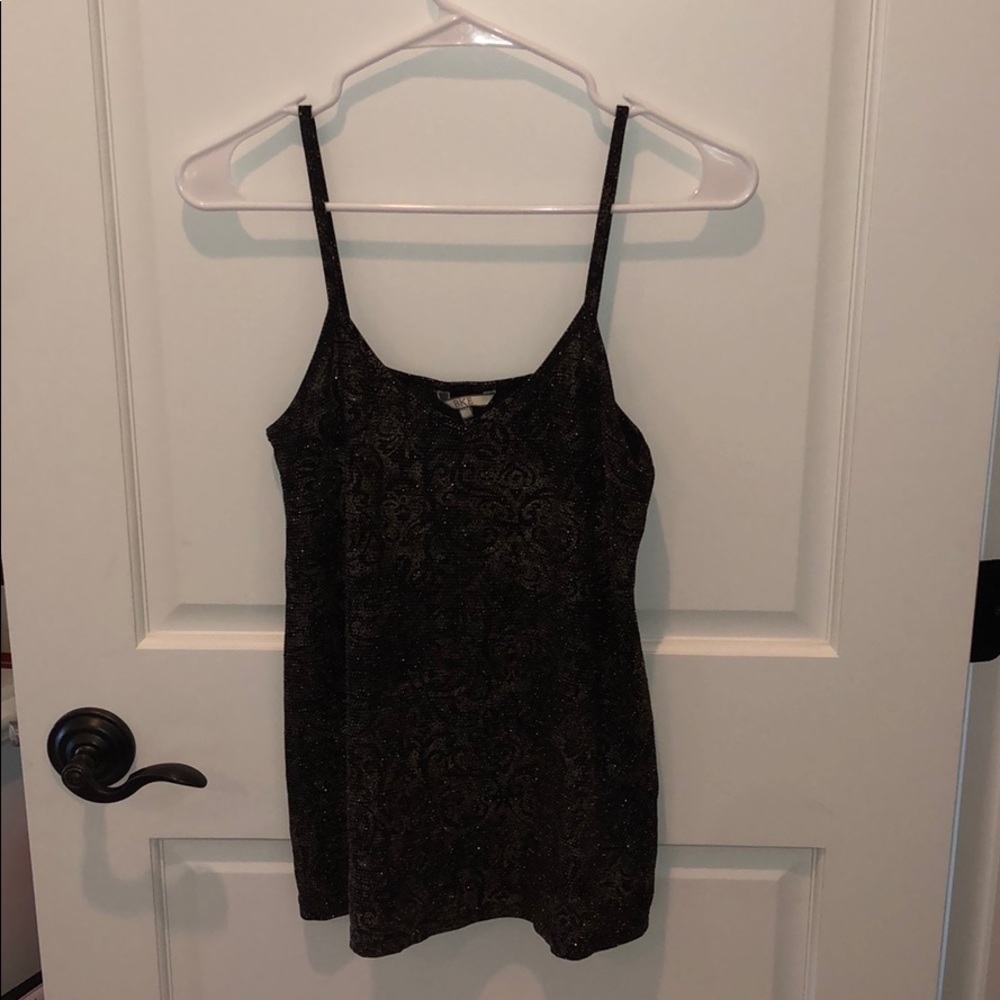 Sparkle black and gold tank top